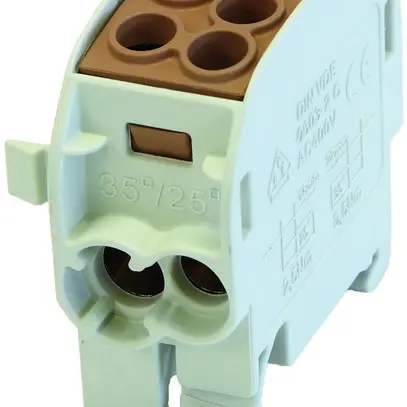 Blocco ripartizione tipo C 2×35/2×25mm² 125A CU marrone 