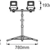 Projecteur LED LEDVANCE WORKLIGHT TRIPOD 2×30W 2×2700lm 4000K IP65 VWB 