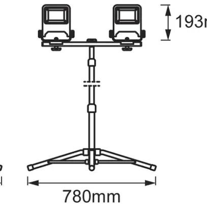 Proiettore LED LEDVANCE WORKLIGHT TRIPOD 2×30W 2×2700lm 4000K IP65 VWB 