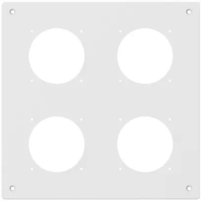 Plaque de montage ENC robusto 2×2 aluminium, blanc 