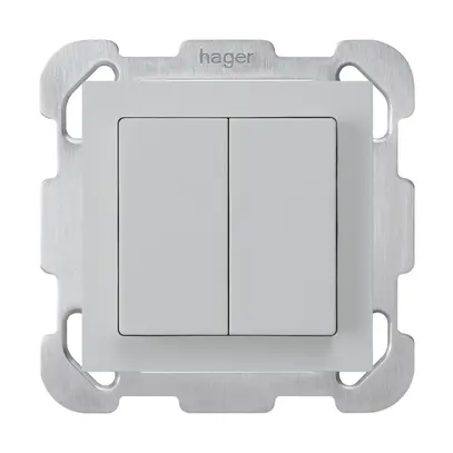 Tasto INC kallysto 2×A-R/1P grigio chiaro con piastra di fissaggio 