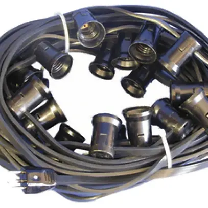 Guirlande d'illumination avec 25 douilles E27, T12, 25m, noir 