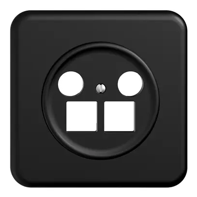 Kit di copertura ENC Sdue QMI, p.presa multimedia EASYNET, p.2×RJ45 S-One, nero 