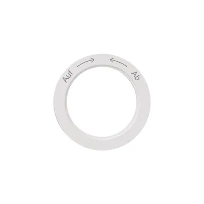 Disco indicatore NEVO, p.interruttore rotativo, Auf-> <-Ab, bianco 