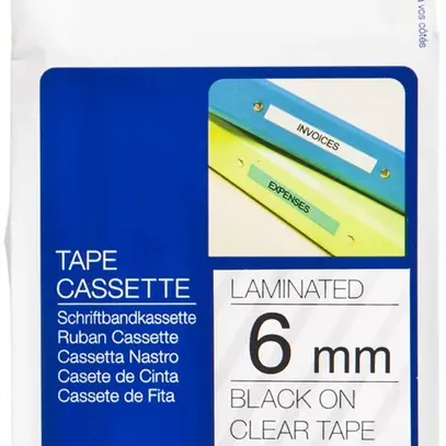 Cassette ruban Brother TZe-111 6mm×8m, transparent-noir 