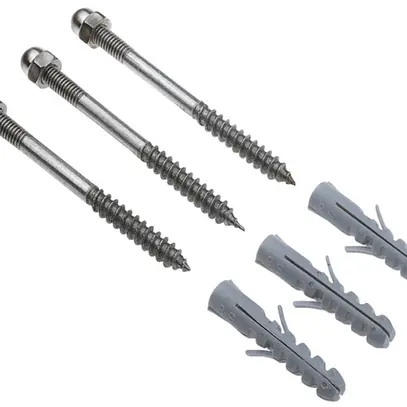 Jeu de vis SLV M6, avec écrous, tampon et rondelles acier fin 