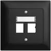 Kit montaggio ENC EDIZIOdue uscita dritta, per 2×RJ45 freenet, nero 