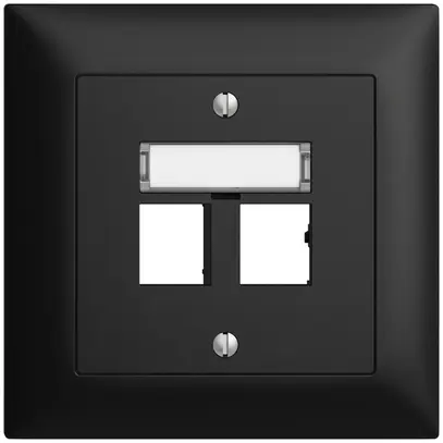 Kit de montage ENC EDIZIOdue sortie droite, pour 2×RJ45 freenet, noir 