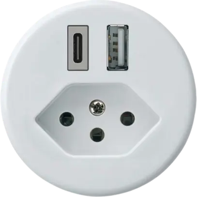 Presa di carica USB basico 18W PD 1×tipo A 1×tipo C tipo 13 bianco 