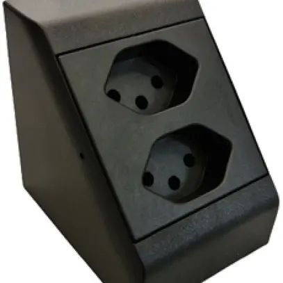 Presa AP 2×tipo 13 JANUS 10A 250V con cavo 1.3m in materia sintetica nero 