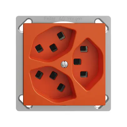 Presa INS 3×T23 16A arancione EDIZIOdue, con morsetti innest. 
