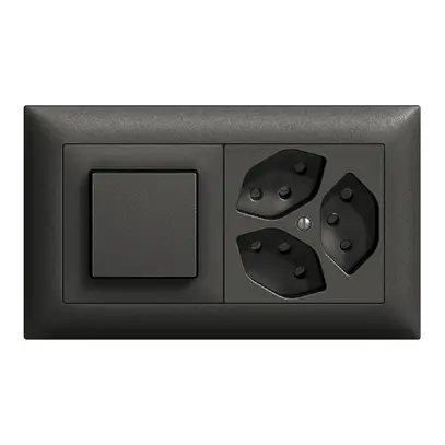 Combinazione INC EDIZIOdue 3/1P +3×T13 nero orizzontale 