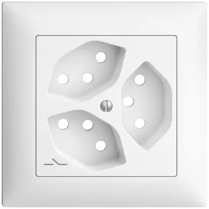 Kit frontal EDIZIOdue blanc 88×88mm 3×T13/1 