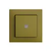 Contact à poussoir lum. ENC EDIZIOdue A-R/1P olive, lentille LED jaune 