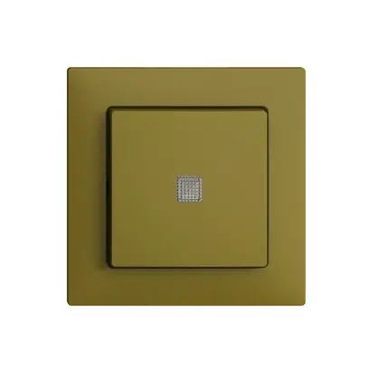 Contact à poussoir lum. ENC EDIZIOdue A-R/1P olive, a.lenti.LED.60×60mm 