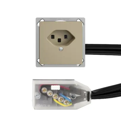 Prise INC EDIZIOdue T23 L2 sand pour câble plat Technofil 