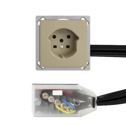 Presa INS EDIZIOdue T15 sand per cavo piatto Technofil 