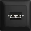 UP-Anschlussdose 2×RJ45/u 8P getr. EDIZIOdue schwarz ITplus 