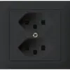 EB-Steckdose kallysto 2×T23 Bauart T m.EB-Dose G3 Abdeckrahmen steckbar schwarz 