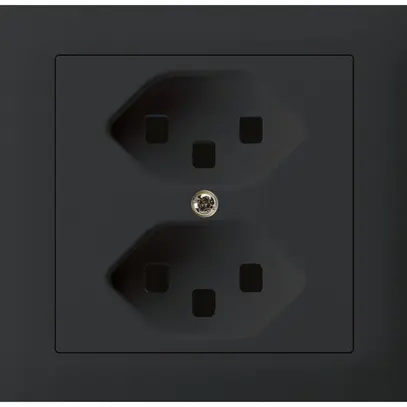 EB-Steckdose kallysto 2×T23 Bauart T m.EB-Dose G3 Abdeckrahmen steckbar schwarz 