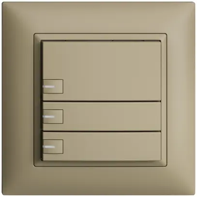 Poussoir ENC KNX 3× EDIZIOdue sand RGB avec LED 