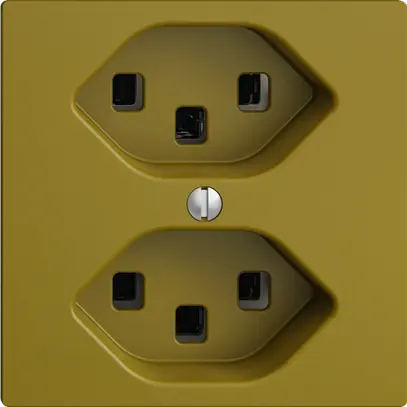 Prise EDIZIOdue 2×T23 olive 16A, avec bornes enf. 