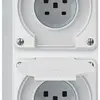 Combinazione AP robusto 2×1, 2×presa T25 IP55 bianco 