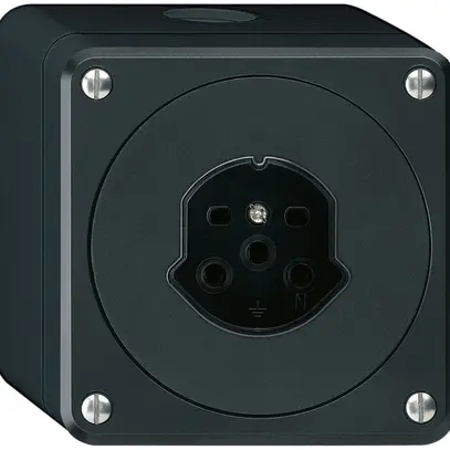 AP-Steckdose HA robusto Typ 15 mit Steckklemmen schwarz 