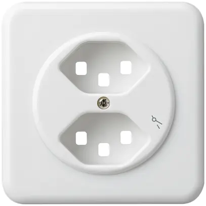 Kit frontal ENC pour prise Hager basico 2×type 23 1×S G blanc 