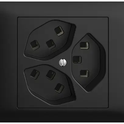 Prise INC 3×T23 16A EDIZIOdue noir avec bornes enf. 