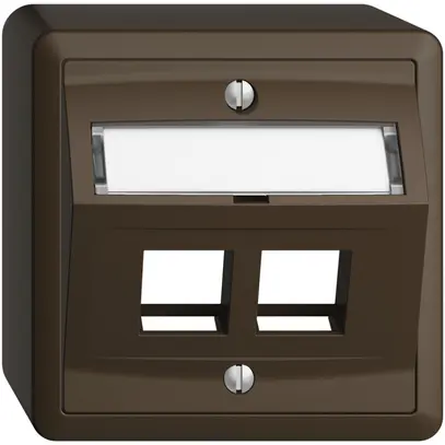 Kit montaggio AP EDIZIOdue, con cappa di uscita obliqua, per 2×Keystone, coffee 