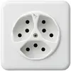 Prise ENC basico 3×type 13/1 blanc avec sécurité enfants 