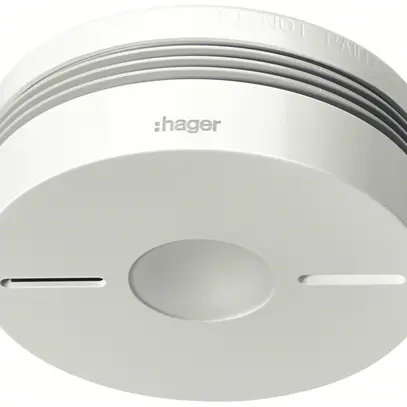 Rilevatore di fumo/calore AP RF Hager VDS Q, batteria 6V, bianco 
