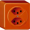 Presa AP basico 2×tipo 23 arancione con morsetti innest. 