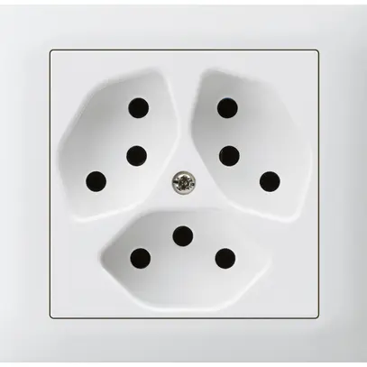 Presa INS kallysto 3×tipo 13 montaggio T scatola INS G3 telaio a innesto bianco 