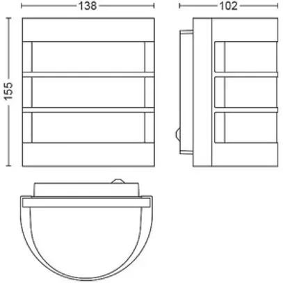 Applique Philips Calgary E27 1×60W IP44 acciaio pregiato 