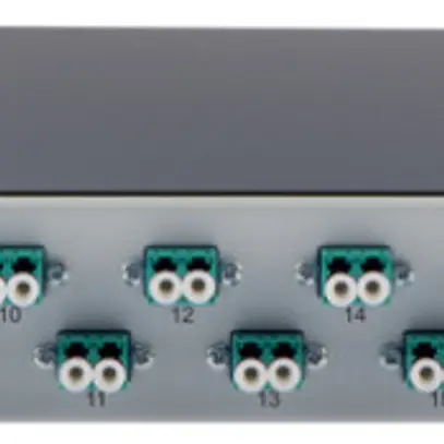 Pannello patch LWL Breakoutbox 19" 1UA 24×LCD/PC turchese, MM OM3 