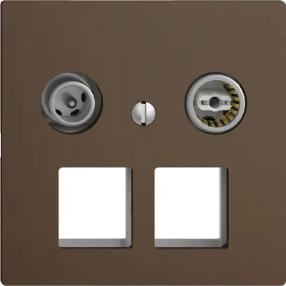 Presa multimedia 11dB Edue F, presa terminale/passaggio, p.2×RJ45 Keystone, cof 