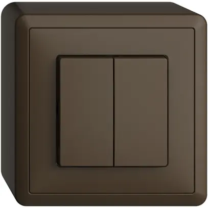 Interruttore/contatto a pulsante AP Feller EDIZIOdue A-R+3/1L coffee 