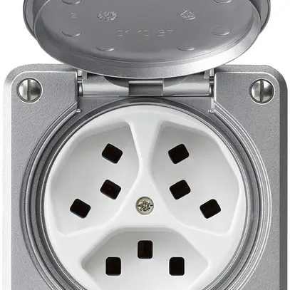 Presa INC Hager robusto, 3×T23, con coperchio C, alluminio 