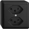 Prise AP 2×T23 16A EDIZIOdue noir avec bornes enf. 