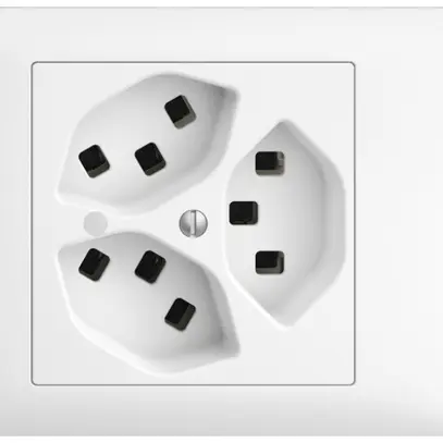 Prise INC 3×T23 16A blanc avec LED vt.EDIZIOdue avec bornes enf. 