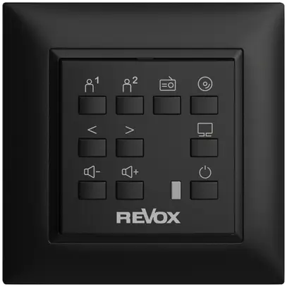 Commande murale EDIZIOdue pour Voxnet FMI, avec 10 bout., LED, IR, noir 