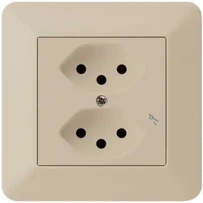 Prise ENC kallysto.trend 2×T13/1 beige avec sécurité enfants 