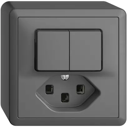 Combinazione AP 1/3+3/1L+T23 grigio scuro 16A EDIZIOdue 