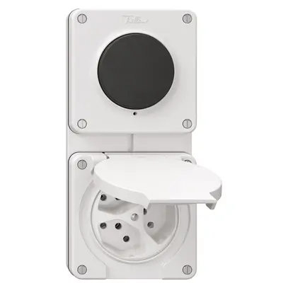 Combinaison NUP NEVO, interrupteur à poussoir schéma 3/1L + prise 3×type 13, bc 