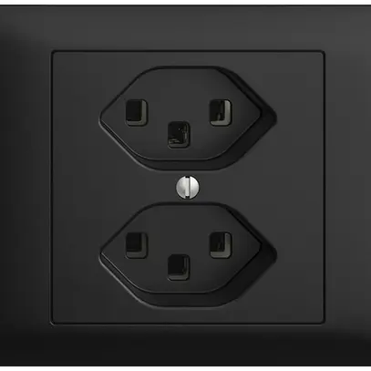 Prise INC 2×T23 16A EDIZIOdue noir avec bornes enf. 