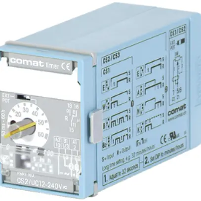 Relè a tempo ComatReleco CS2, 12…240VUC, scatola blu/grigio 
