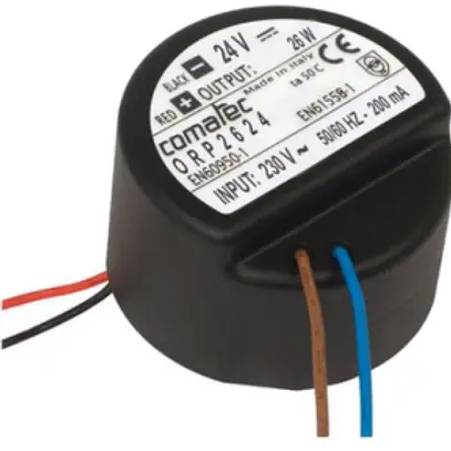 EB-Netzteil Comatec ORP, IN: 230VAC, OUT: 24VDC/26W, Anschlusslitzen 