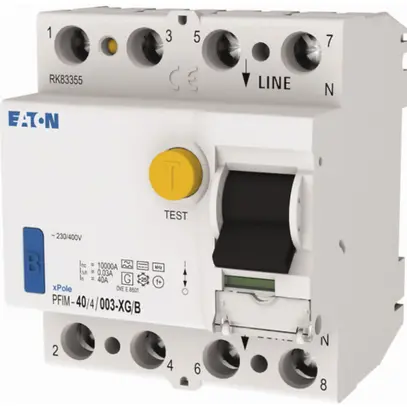 Interrupteur différentiel Eaton PFIM 4P 40A 30mA type XG/B 